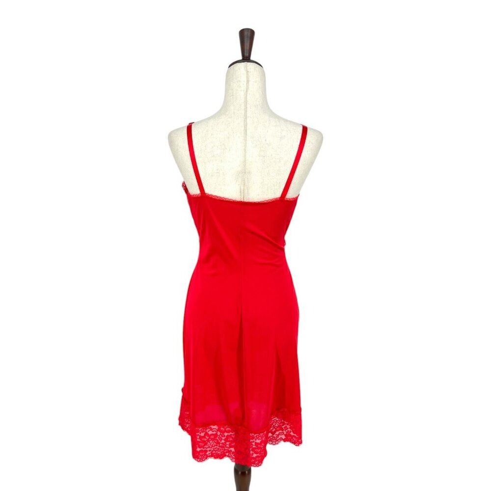 Shadowline Vintage Red Lingerie Slip Dress | 34 Small - Picture 2 of 8